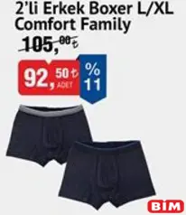 COMFORT FAMİLY 2'Lİ ERKEK BOXER L/XL